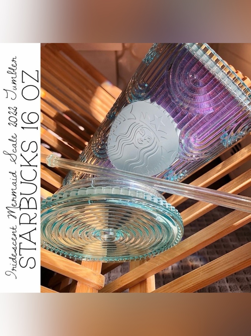 Starbucks 2022 Iridescent Mermaid Scale 16 Oz Cold Tumbler